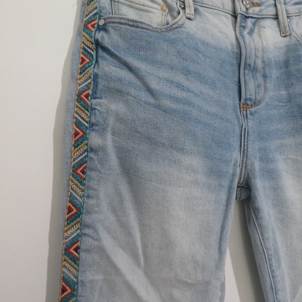 Driftwood Womens Sz 28 Audrey High Rise Classic Fit Jeans Light Wash Embroidered - Picture 4 of 6